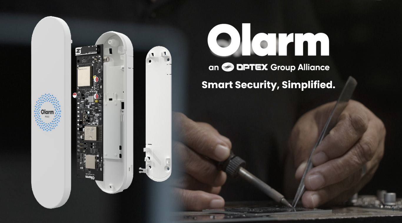Olarm image with max and logo