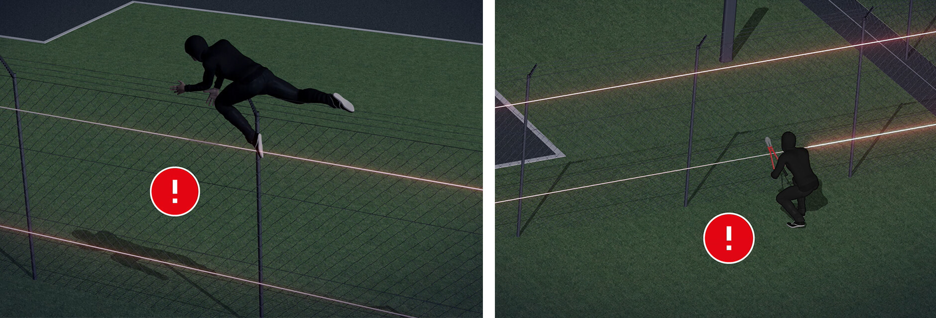 Optex warehouse security fibre optic fence protection