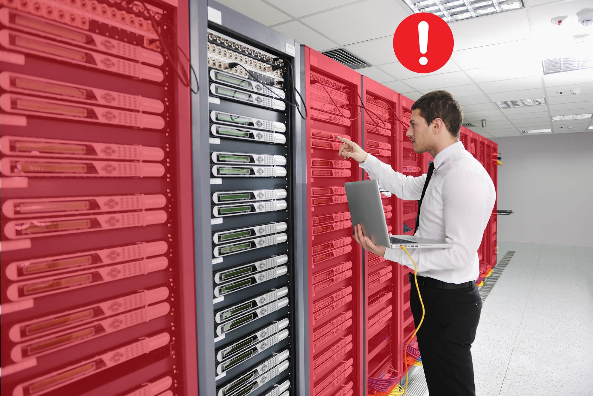 Optex Lidar Redscan protection against tampering in data centre rack Adobe Stock 28439919 2