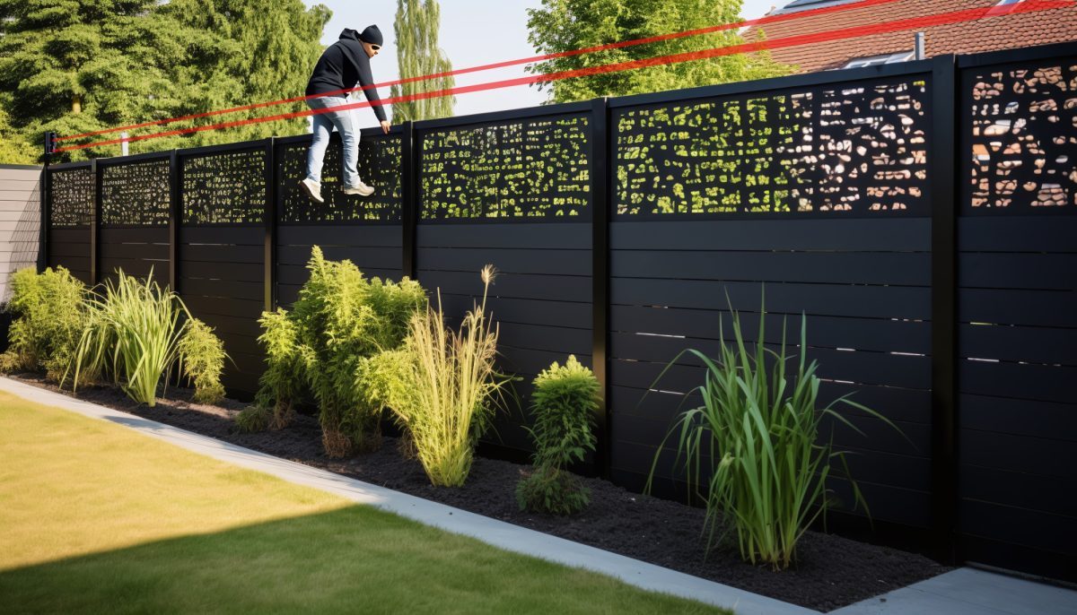 Optex ax beams garden fence intruder climbing over 1